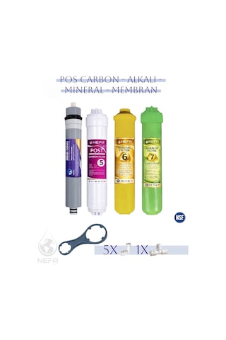 Üm Arıtma Cihazına Uyumlu Post Karbon-alkali-mineral-80gpd Set