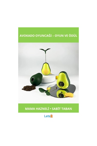 Avokado Şeklinde Kedi Naneli Ve Mama Hazneli Eğlenceli Kedi Oyuncağı