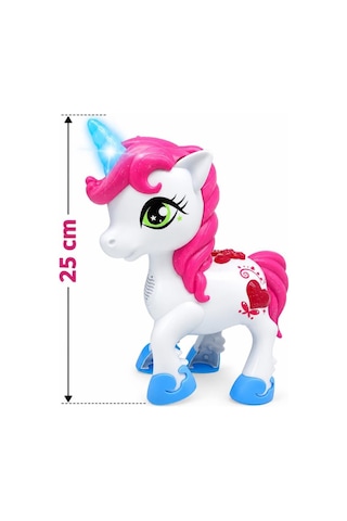 Işıklı Ve Sesli Konuşan Oyuncak Unicorn At 25 Cm - Ses Tekrar Özellikli Eğitici Eğlenceli Peri Atı