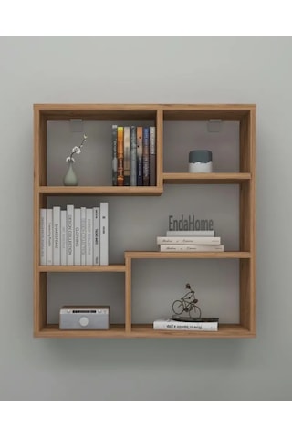 Reyo Enda Home Myra09 5 Bölmeli Modern Duvar Rafı, Mutfak Rafı Atlantik Çam Atlantik Çam