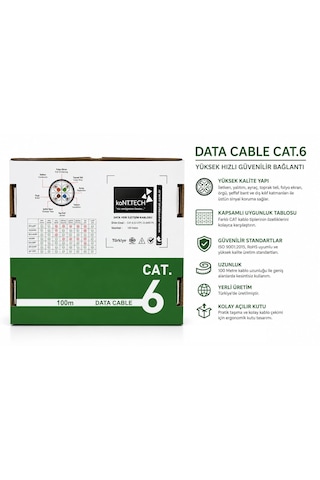 Kant.tech 100m U-utp Pe 23awg Outdoor Cat6 Network Kablo Yüksek Iletim 100 Metre -