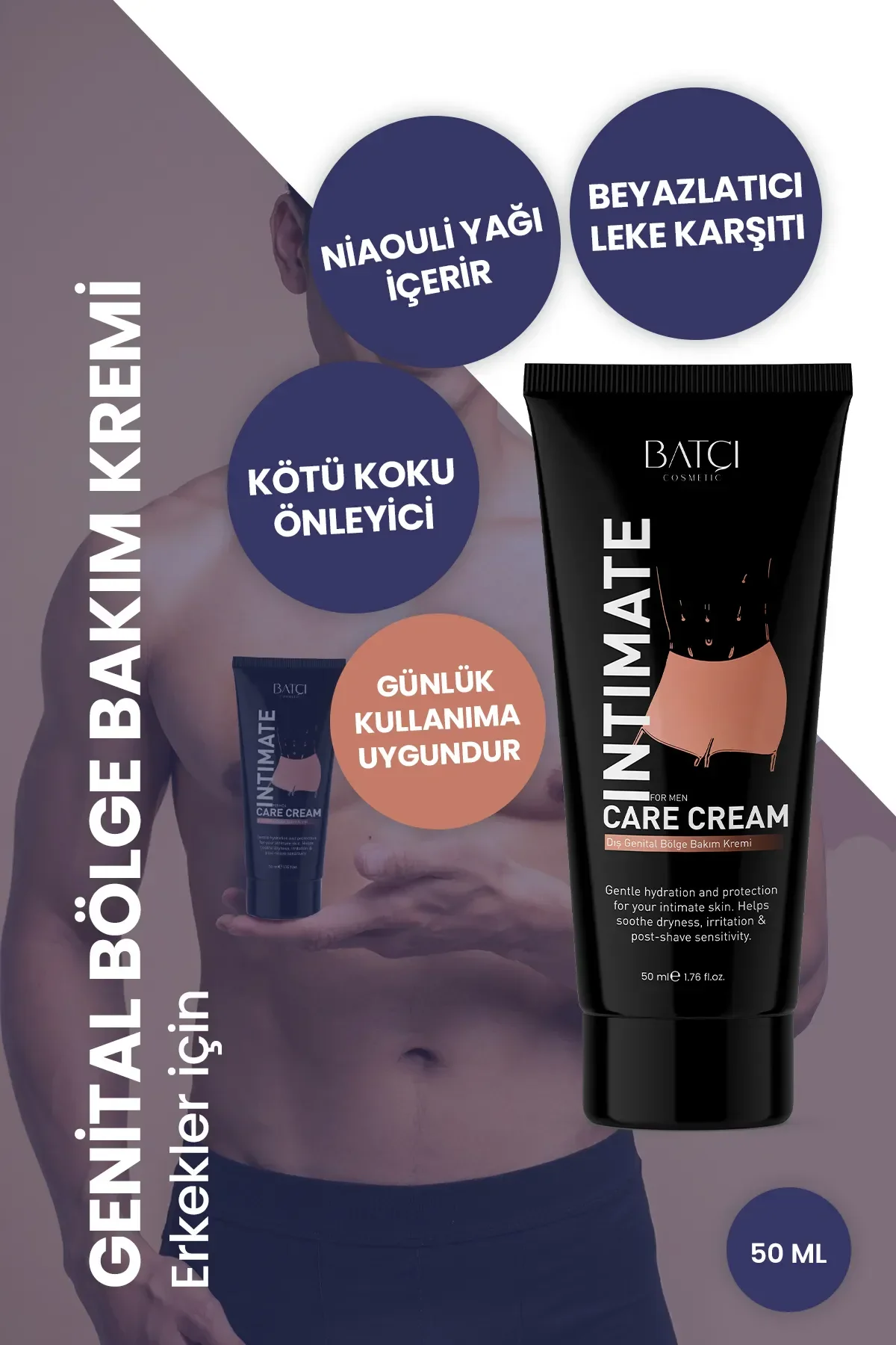 Erkekler Için Genital Bölge Ve Koku Önleyici Nioli Yağı Içerikli Krem 50 Ml