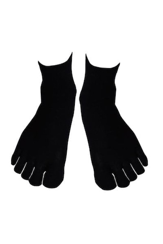 Parmak Çorap Siyah Bambu Mantar Önleyici Ve İpeksi Dokunuş Pa...