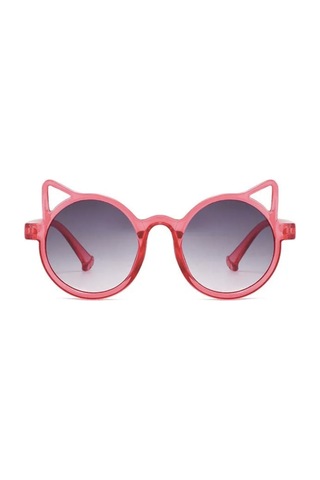 Dabify Pembe Kemik Çerçeve Kedi Tasarım Vintage Retro Unisex Çocuk Güneş Gözlüğü Kırmızı