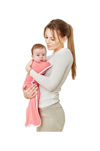 Hangfox 0-3 Ay Bebekler İçin Pamuklu Esnek Sarılamak Uyku Torbası, Yumuşak Nefesli, Pembe M 60cm Kırmızı