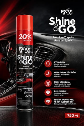 Shine & Go Antistatik Plastik Konsol Ve Iç Plastik Parlatıcı Vanilya Muz Kokulu 750 Ml 1 Adet