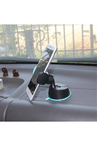 Mufunye 360 Derece Döner Evrensel Telefon Tutucu - Araç Camı, Panel, Havalandırma Ve Masa Üzerinde Kullanım - Tek Elle İşlem - Gri Yeşil Gri