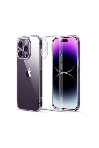 Apple Uyumlu iPhone 14 Pro Max Kılıf Kamera Korumalı Tıpalı Şeffaf Silikon Kapak