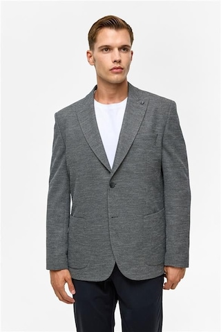 Antrasit Regular Desenli Mono Yaka 6 Drop Ceket Antrasit