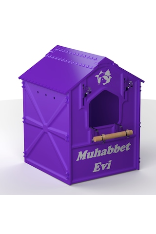 Plastik Muhabbet Kuşu Yuvalığı Demonte 15x15x20 Mor