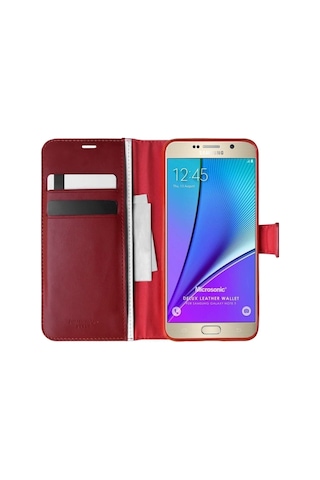 Samsung Galaxy Uyumlu Note 5 Kılıf Standlı Kapaklı Korumalı Kırmızı R94543:kırmızı