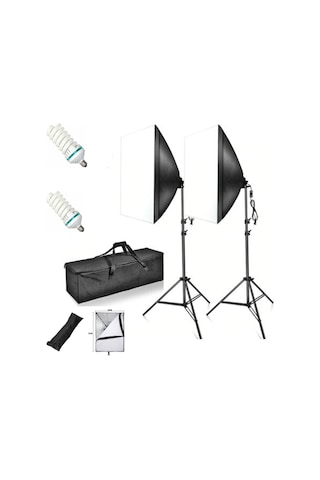 Fototek 50X70Cm Softbox Tek Duylu İkili Sürekli Işık Seti Youtube