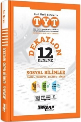 TYT Sosyal Bilimler Dekatlon Denemeleri ( 12 Adet ) - Ankara Yayıncılık