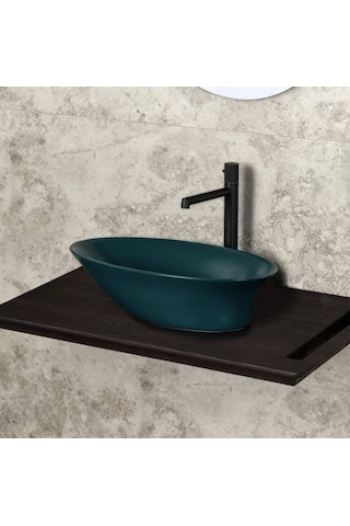 Lena - Tezgah Üstü Porselen Lavabo Yeşil Outlet - Eh-4610my- Diğer