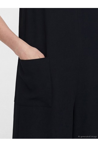 Lcw Comfort Siyah V Yaka Askılı Kadın Tulum
