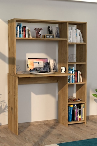 Duru Kitaplıklı Çalışma Masası Çam Çam