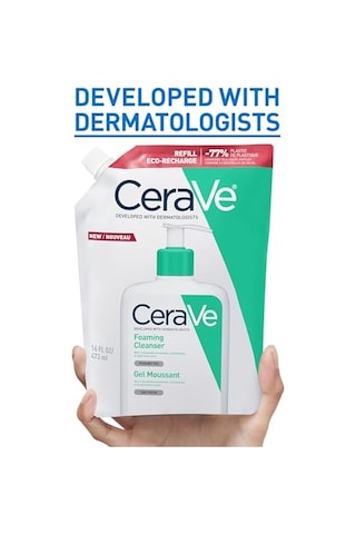 Cerave Köpüren Temizleyici Seramid İçeren Normal Ve Yağlı Ciltler İçin Yüz Ve Vücut Yeniden Dolum Paketi 473ml