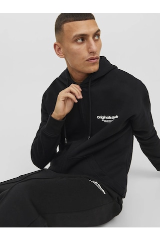 Jack & Jones Jorvesterbro Zıp Hood Noos Siyah Erkek Sweatshirt 12241691 Siyah