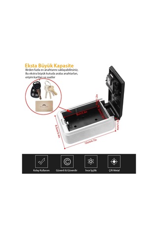 Mühlen Safe Key 6 Şifreli Çelik Kasa Anahtar Kasası Kutusu Anahta