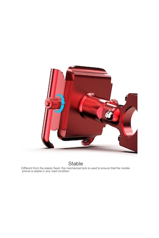 Kancalı Motosiklet Alüminyum Alaşımlı Cep Telefonu Braketi, 4-6.5 İnç Telefonlar İçin Uygun Siyah Siyah