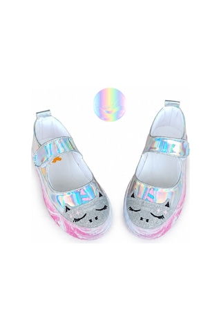 Unicorn Dream Hologram Kız Çocuk Babet Sneakers Gri