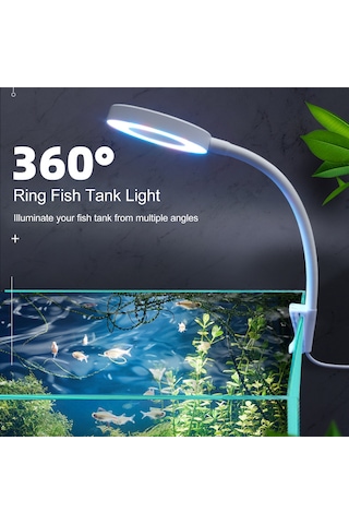 Jeemson Siyah Usb Led Akvaryum Işığı 8w 360 Döner 3 Renk Seçenekli Su Bitkileri Için Aydınlatma Ve Işık Tamiri Diğer