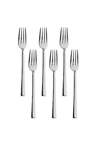 Gümüş Tatlı Çatalı Seti, Paslanmaz Çelik, 16 Cm, Metalik, Titanyum Kaplama, 6 Adet Çok Renkli