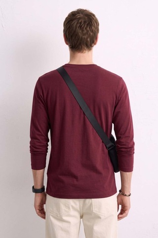 Barrels And Oıl Erkek Bisiklet Yaka İnce Sweatshirt 5074 - Vişne Vişne
