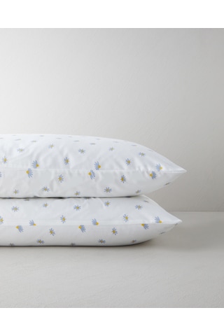 English Home Soft Daisy Kolay Ütülenir 2'li Yastık Kılıfı 50x70 Cm Mavi