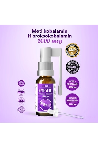 B-Max B12 Complex 2000 MCG Sprey 20 ML B-Max B12 Complex 2000 MCG Sprey 20 ML