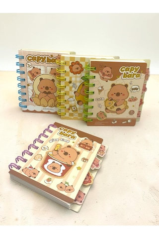 Capy Bara Not Defteri - Mini Telli A7 Not Defteri - Mor