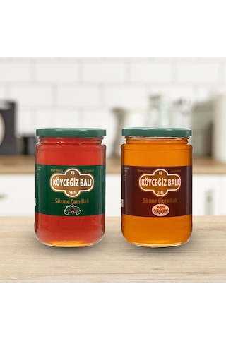 Köyceğiz Balı Çam Balı 850 G + Köyceğiz Balı Çiçek Balı Cam Kavanoz 850 G