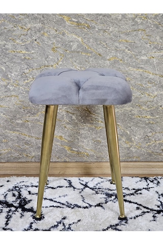 Kare Gold Kaplama Konik Ayaklı Tabure - Oturak - Bar Taburesi - A Çok Renkli