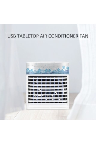 Ebitda 3 Hızlı Usb Soğutucu Fan - 41 Serinleten, Uv Dezenfekte, 7 Renk Led Masaüstü Klima - Ofis/yatak Odası/garaj İçin Etkili Soğutma