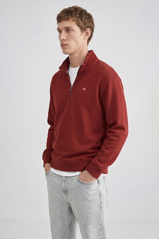 Wrangler Pamuklu Regular Fit Dik Yaka Fermuarlı Selanik Örgü Sweatshirt Bordo