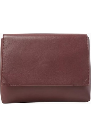Studio Amelia Studıo Amelıa Sheath Bordo Deri Katlamalı, Manyetik Kapaklı Kadın Clutch Çanta