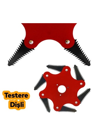 One Tools Benzinli Tırpann Metal Çim Çayır Biçme Kesme Aparatı 6 Kollu Testere Dişli Bıçkı Ahtapot