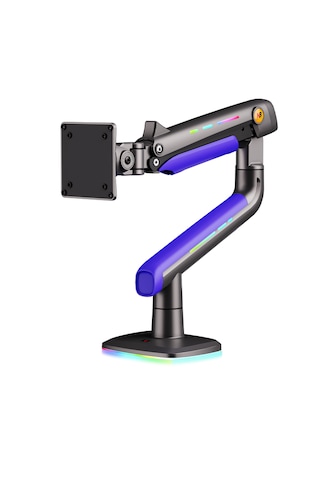 North Bayou Ergonomic F5 Gaming 1 Adet Monitör Takılabilen, 32" - 60" Uyumlu, Rgb Aydınlatma, Kablo Kanallı, 2-20 Kg Destekli, 360 Dönebilen, Masa Monte, Profesyonel Oyuncu Monitör Standı Nb-f5