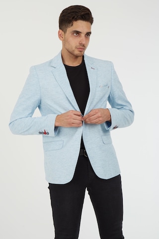 Sposo 5110 Dar Kalıp Yarım Astarlı Buz Mavi Erkek Blazer Ceket Mavi