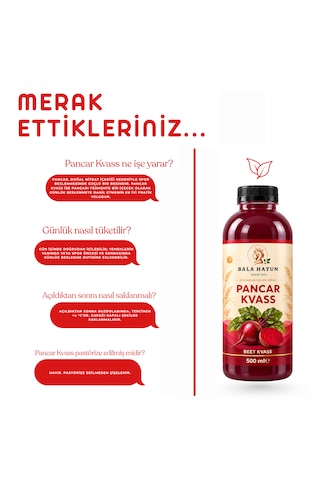 Bala Hatun Pancar Kvass 500ml - Doğal Fermente 12'li Pet Şişe