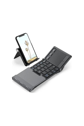 Hp Iclever Hassas Touchpadli Katlanır Bluetooth Klavye Koyu Gri