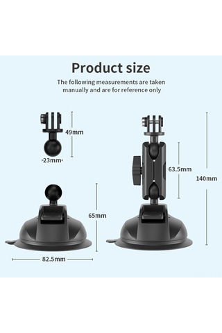 Teltree Telesın Te-suc-011 Spor Kamera Emici Tutucu, 360 Çift Toplu Döndürme, 10kg Yük Kapasitesi, Siyah Nilon Malzeme Siyah
