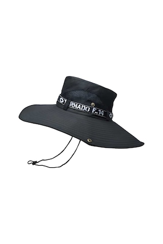 Tezzgelsin Unisex Yazlık Geniş Kenarlı Fileli Katlanabilir Safari Outdoor Plaj Şapkası Siyah