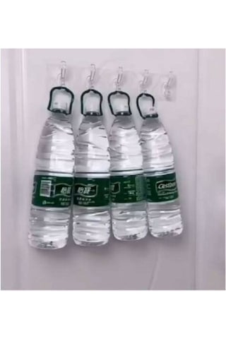 2 Adet Kendinden Yapışkanlı Güçlü Şeffaf 5li Askılık - Kapı Arkası Mutfak Duvar Banyo