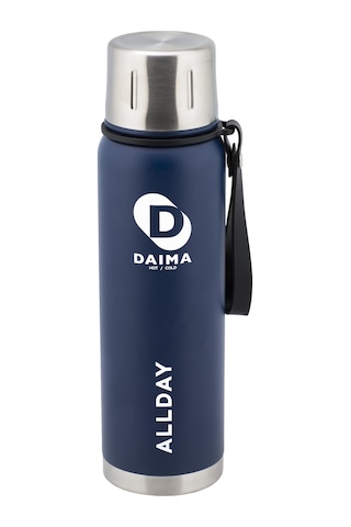 Daima Allday 750 Ml 12 Saat Sıcak 24 Saat Soğuk Lacivert Termos Lacivert