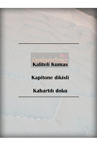 %100 Geçirmez Yastık Alezi Kapitoneli Kabartılı 1 Adet