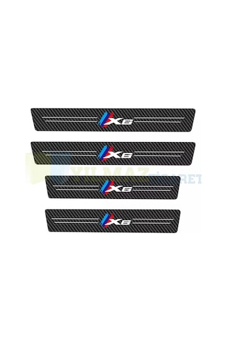 Bmw M Logo X6 Arma Karbon Kapı Eşiği Koruma Oto Sticker 4 Parça