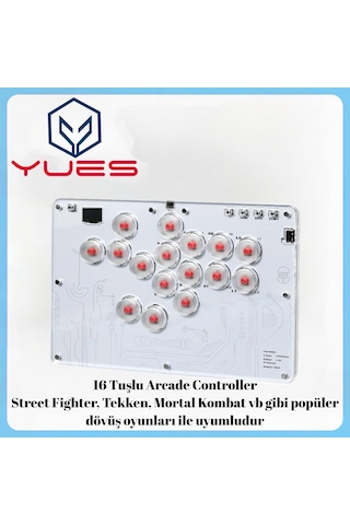Yues Rgb Arcade Stick Fighting Stick Ps4/ps3/pc/steam/android/Apple Uyumlu iOS