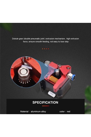 Gatherco Çift Dişli Ekstruder, Ender 3 Cr10 Cr-10 Pro Cr-10s Tornado Alüminyum Tahrik Beslemesi İle Uyumlu, 3d Yazıcı İçin