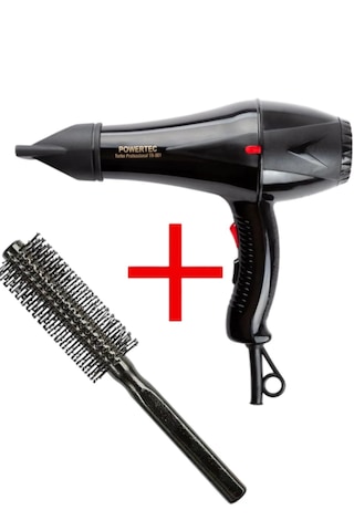 Powertec TR-901 Profesyonel Fön Makinesi + Berber Fön Fırçası